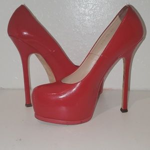 AUTHENTIC YSL  tribute two-textured leather pumps